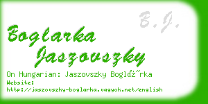boglarka jaszovszky business card
